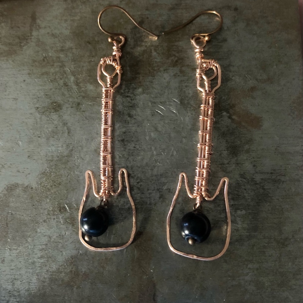 Guitar earrings handmade